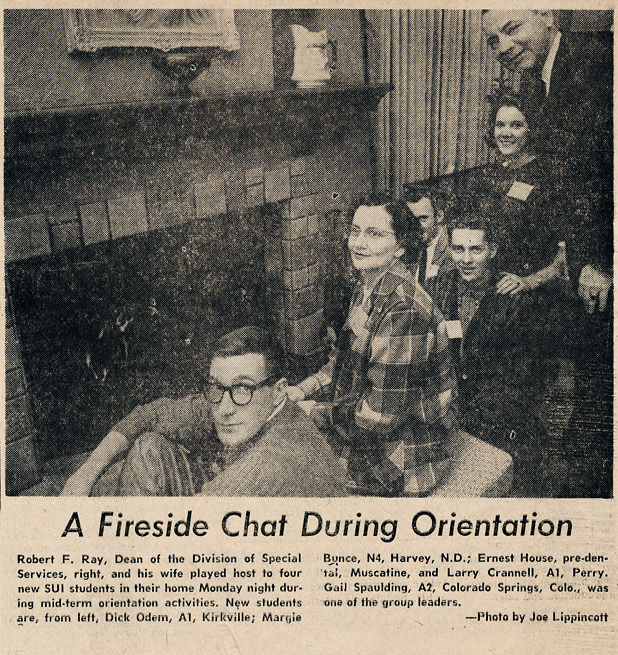 Students meet at the home of Robert F. Ray, dean of the Division of Special Services, fom the Feb. 5, 1965, Daily Iowan