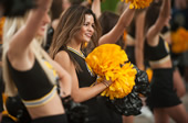 The Iowa cheerleaders and members of the Hawkeye Marching Band were on hand to entertain the crowd.