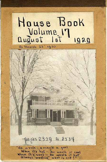 Image of Shambaugh House Book, 1929