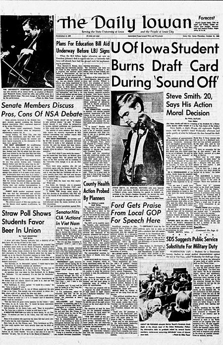 Image capture of Daily Iowan page, Oct. 21, 1965