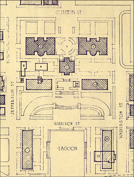 Portion of proposed campus plan, 1912 Proudfoot, Bird and Rawson, architects