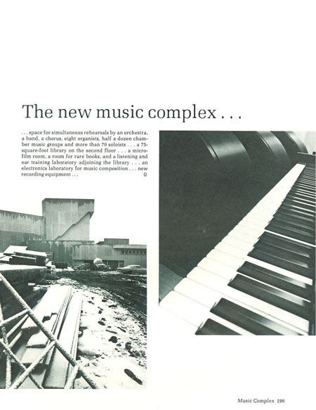 1971, volume 2, page 199: Construction of the new music complex, as yet unnamed