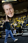 Ever since men’s basketball coach Fran McCaffery came to campus in 2010, the student Hawkeye faithful has shown support by flashing a giant likeness of the coach’s head during home games. On Feb. 1, the Hawks rallied from a 10-point, second-half deficit to defeat Minnesota 63-59.