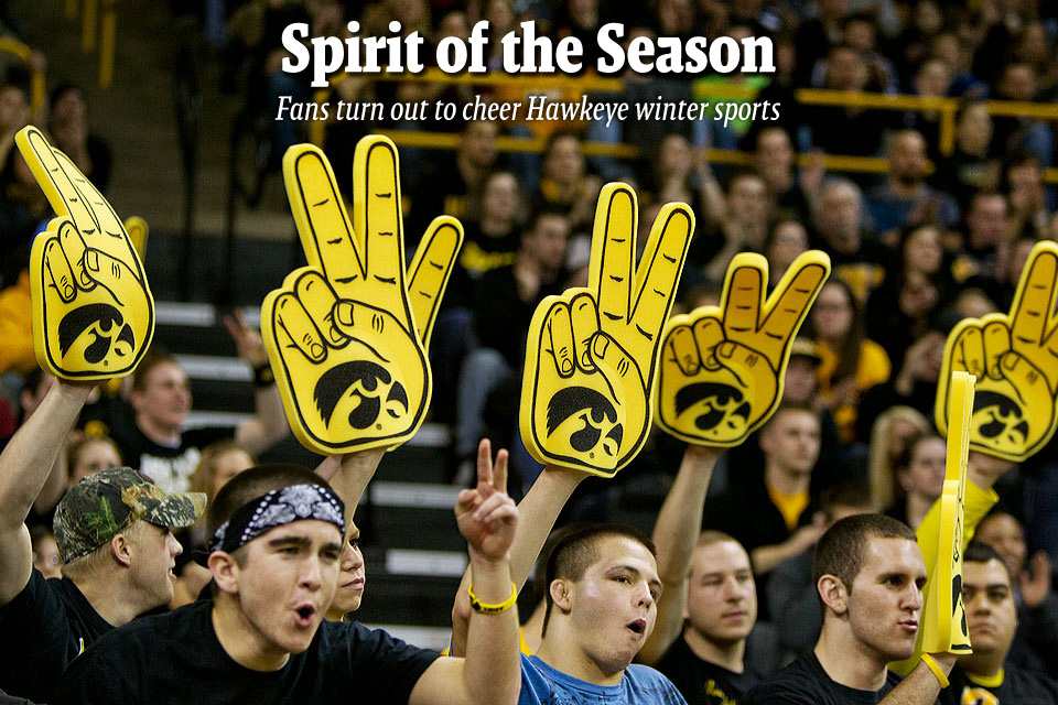Spirit of the Season--Fans turn out to cheer Hawkeye winter sports 