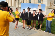 During Saturday sessions, students toured the central campus and stopped for photo ops.