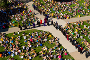On Sunday, students assembled on the Pentacrest lawn for the Convocation ceremony.