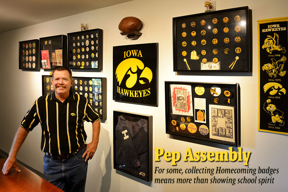 Pep Assembly--For some, collecting Homecoming badges means more than showing school spirit 