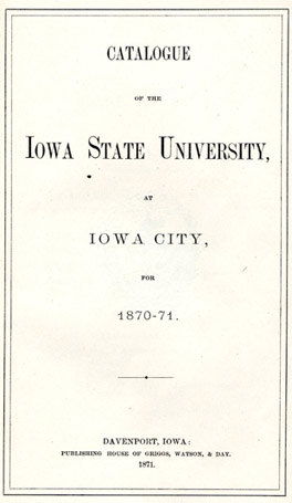 Title page from the 1870 general catalog  