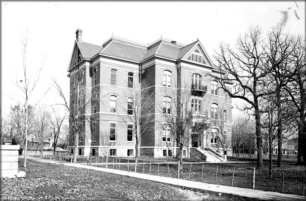 photo: Science Hall (today Calvin Hall) at its original location, just northeast of Old Capitol, about 1903.  
