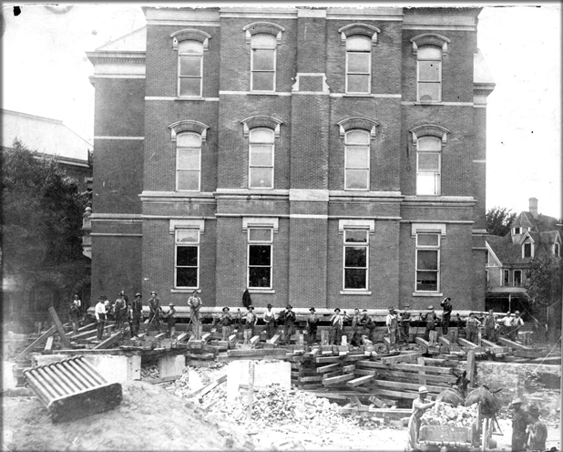 photo: Science Hall during the move, 1905. 